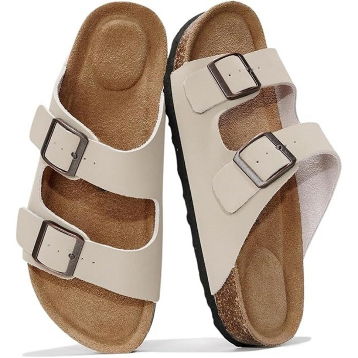 Leather Flat Sandals With Flat Sole For Natural Movement