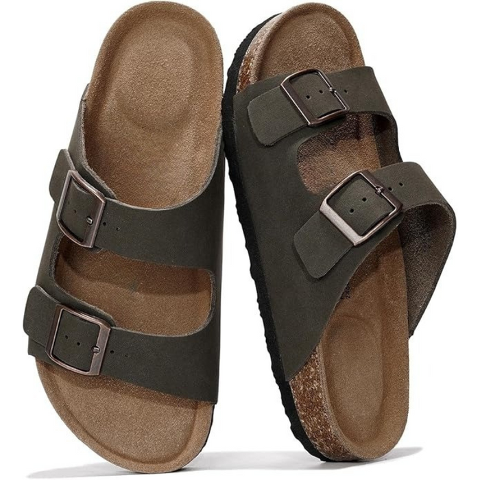 Leather Flat Sandals With Flat Sole For Natural Movement