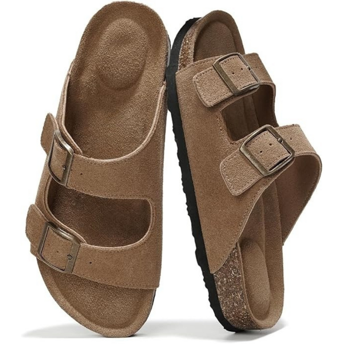 Leather Flat Sandals With Flat Sole For Natural Movement