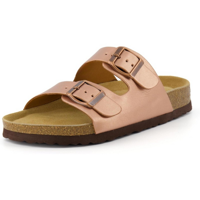 Adjustable Double-Strap Cork Footbed Sandals With Slip-Resistant