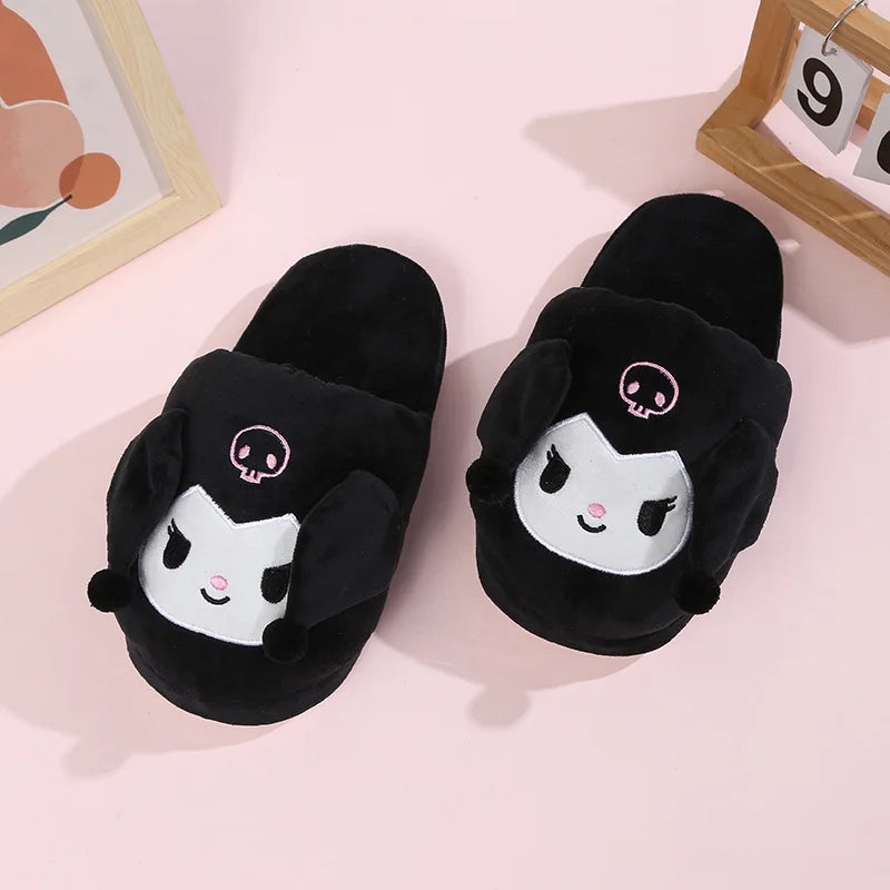 Plush Animal Slippers With Fun Embroidered Designs