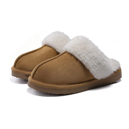 Fuzzy Pull-On Slippers With Pull On Design For Convenience - My Beach Shoes