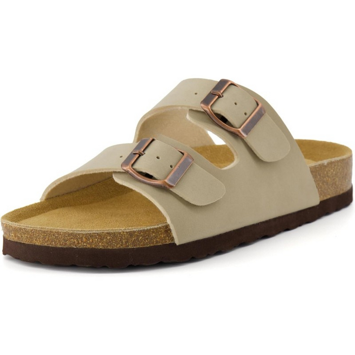Adjustable Double-Strap Cork Footbed Sandals With Slip-Resistant