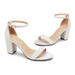 Rhinestone Chunky Low Pump Sandals With Soft Inner Lining - My Beach Shoes