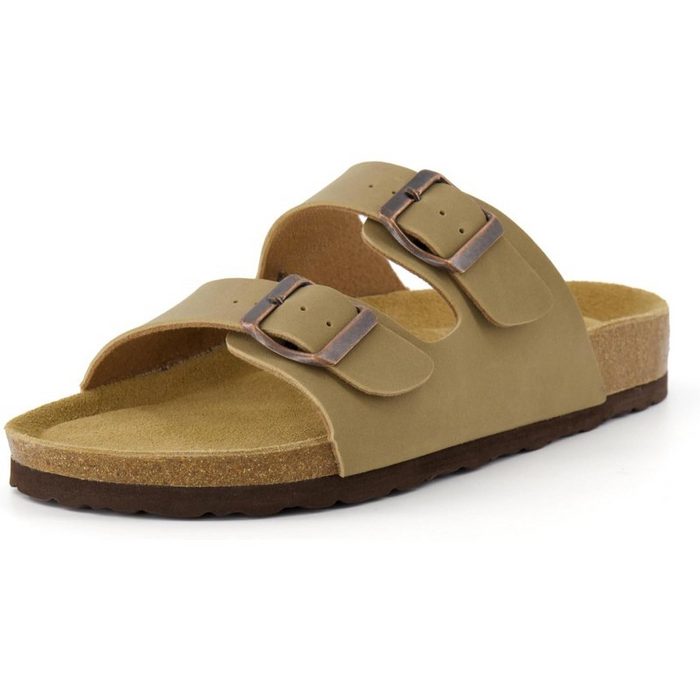 Adjustable Double-Strap Cork Footbed Sandals With Slip-Resistant