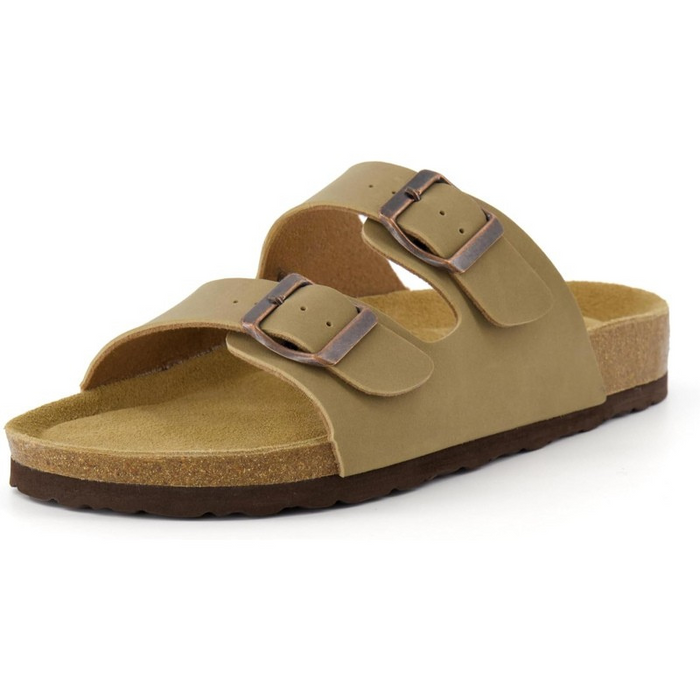 Adjustable Double-Strap Cork Footbed Sandals With Slip-Resistant