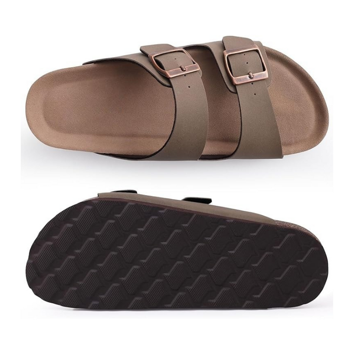 Cork Footbed Sandals With Non Slip Textured Outsole - My Beach Shoes