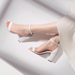 Rhinestone Chunky Low Pump Sandals With Soft Inner Lining - My Beach Shoes