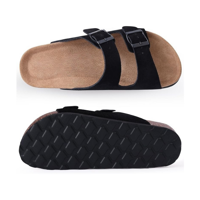 Cork Footbed Sandals With Non Slip Textured Outsole - My Beach Shoes