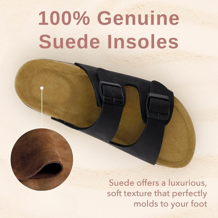 Adjustable Double-Strap Cork Footbed Sandals With Slip-Resistant