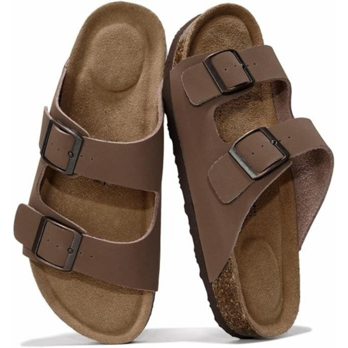 Leather Flat Sandals With Flat Sole For Natural Movement