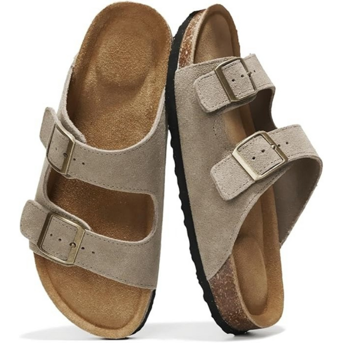 Leather Flat Sandals With Flat Sole For Natural Movement