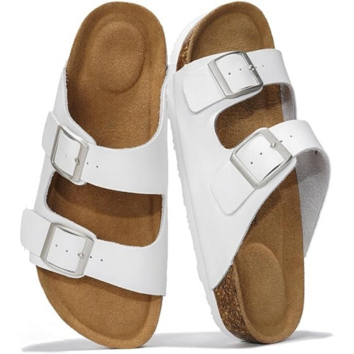 Leather Flat Sandals With Flat Sole For Natural Movement