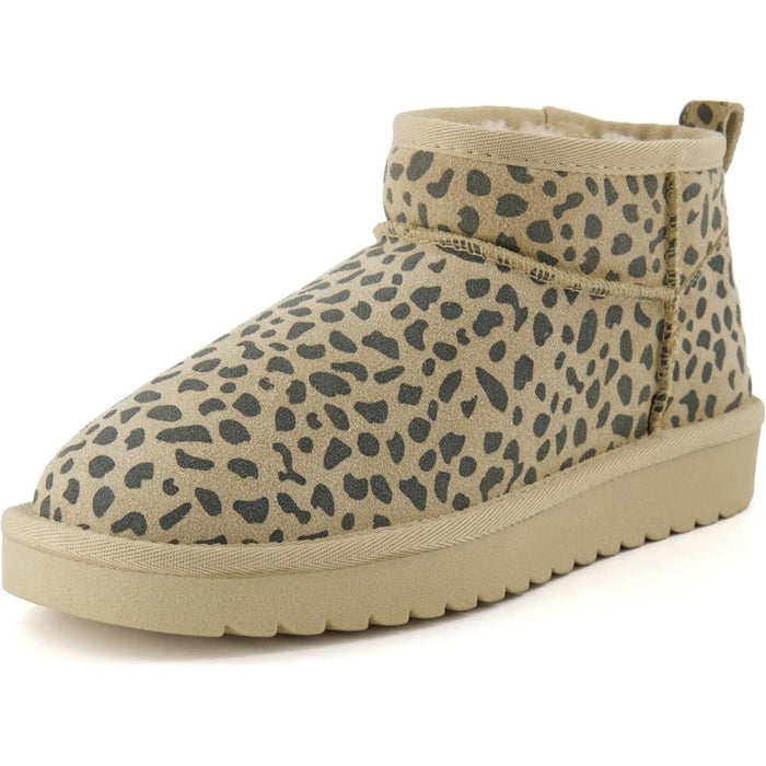 Dot Printed Sherpa Winter Boots