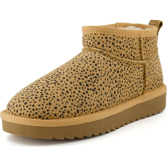 Dot Printed Sherpa Winter Boots