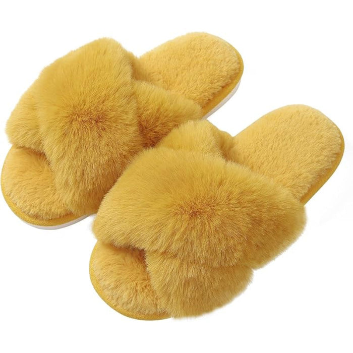 Cozy Cross Band Memory Foam Slippers