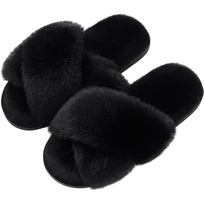 Cozy Cross Band Memory Foam Slippers