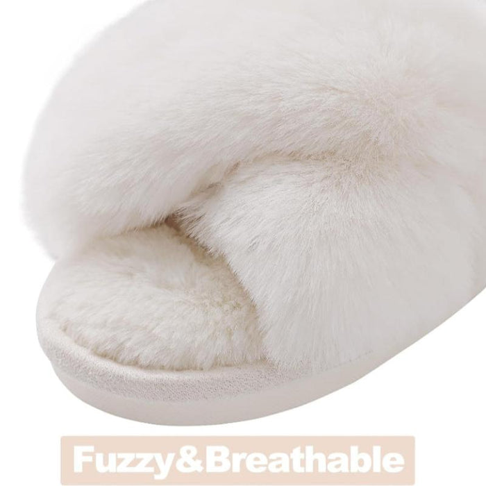 Cozy Cross Band Memory Foam Slippers