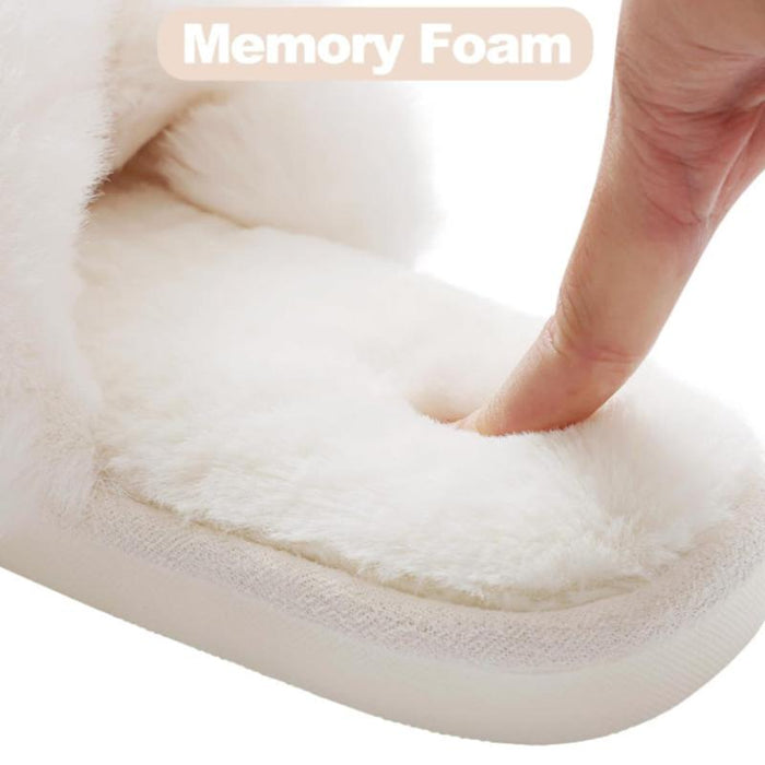 Cozy Cross Band Memory Foam Slippers