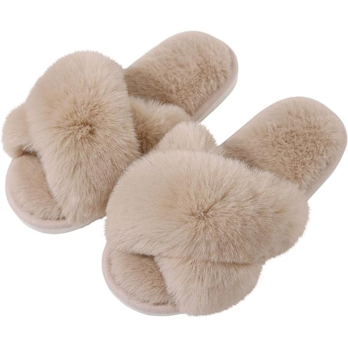 Cozy Cross Band Memory Foam Slippers