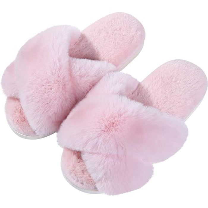 Cozy Cross Band Memory Foam Slippers