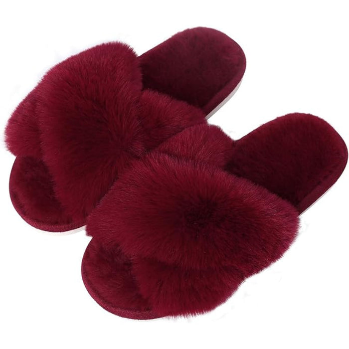 Cozy Cross Band Memory Foam Slippers