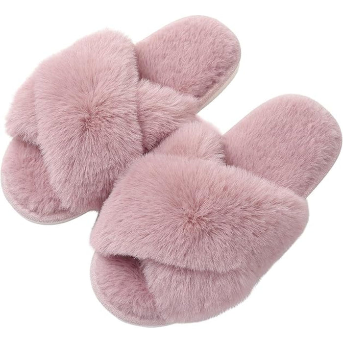 Cozy Cross Band Memory Foam Slippers