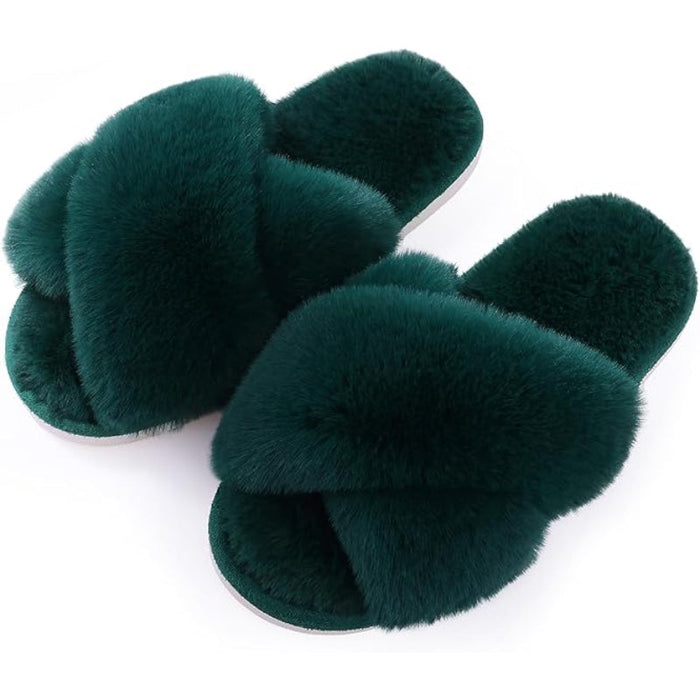 Cozy Cross Band Memory Foam Slippers