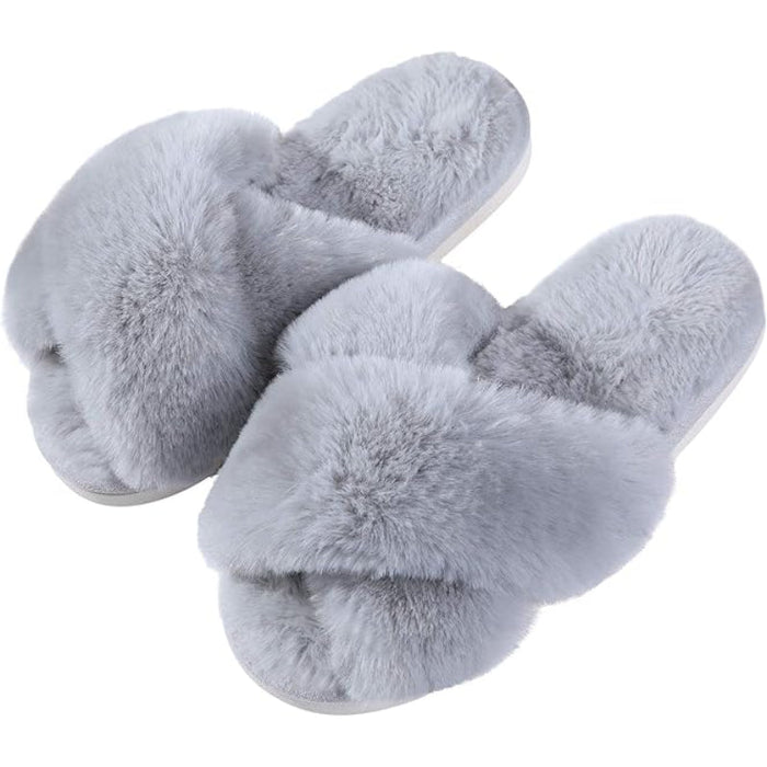 Cozy Cross Band Memory Foam Slippers