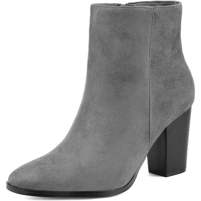 High Block Boots With Side Zipper