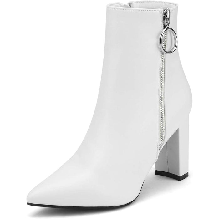 Pointed Pattern Side Zipper Boots