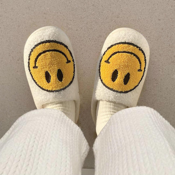 Cozy Smile Plush Slip On Slippers