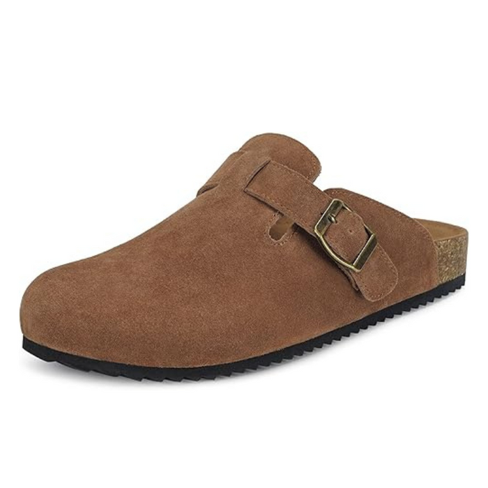 Suede Mules Footbed Clogs With Cushioned Insole