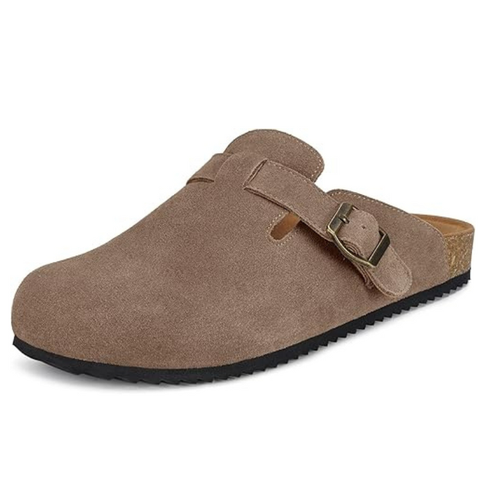 Suede Mules Footbed Clogs With Cushioned Insole