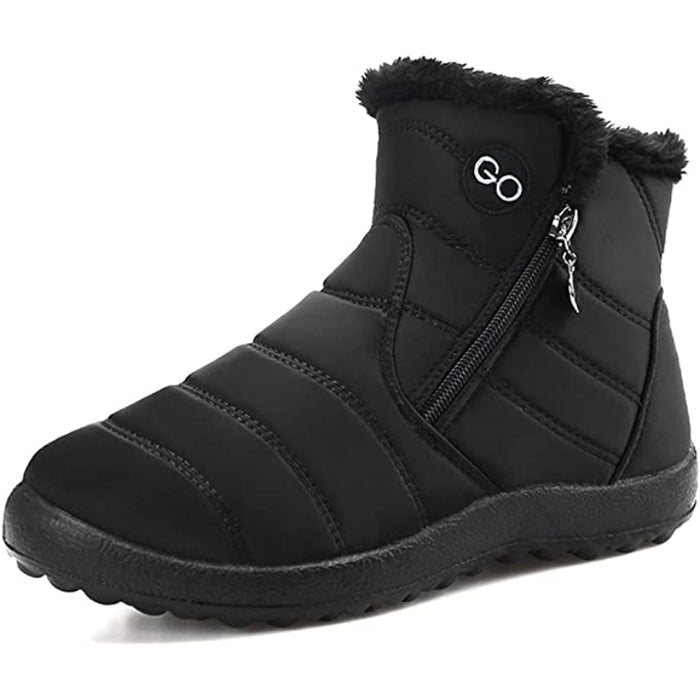Womens Winter Snow Boots Fur Lined Warm Ankle Boots Zipper Waterproof Outdoor Booties Comfortable Shoes for Women
