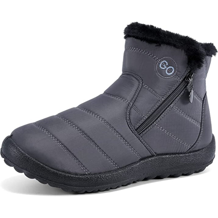 Womens Winter Snow Boots Fur Lined Warm Ankle Boots Zipper Waterproof Outdoor Booties Comfortable Shoes for Women