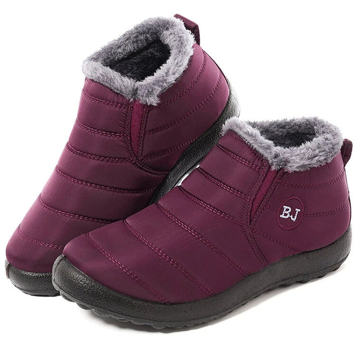 Waterproof Warm Flat Fur Boots For Women