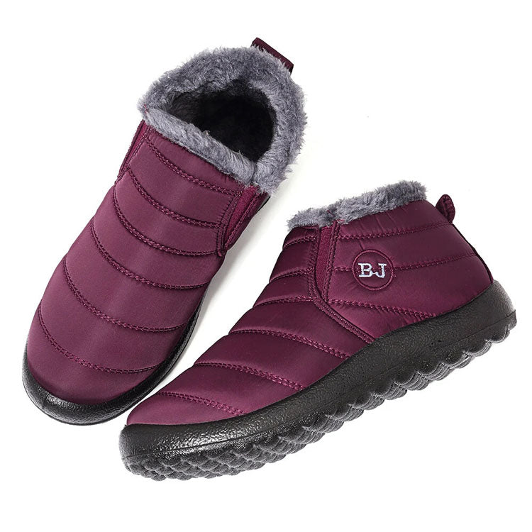 Waterproof Warm Flat Fur Boots For Women