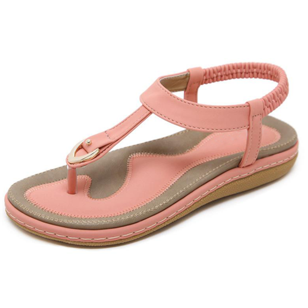 Comfy Slip-On Sandals with Toe Clasp and Elastic Ankle Support