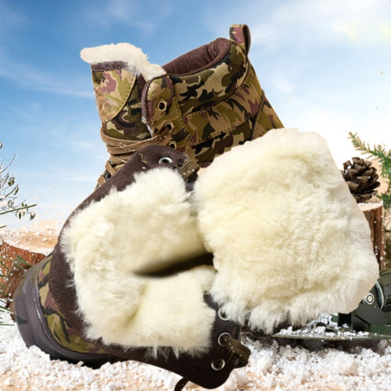 Winter Thickened Rubber Pure Wool Snow Boots
