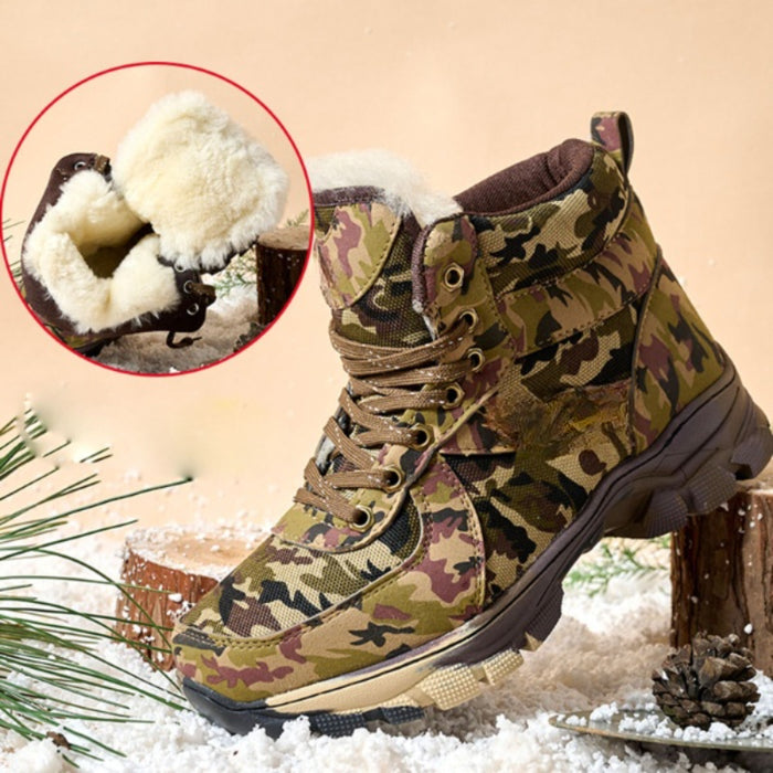 Winter Thickened Rubber Pure Wool Snow Boots