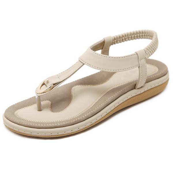 Comfy Slip-On Sandals with Toe Clasp and Elastic Ankle Support